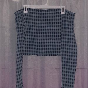 Off the shoulder plaid top